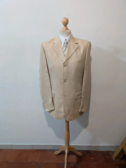 Beige linen suit