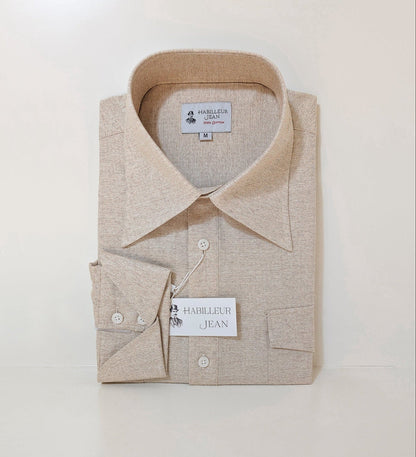Chemise Popover en chevron beige