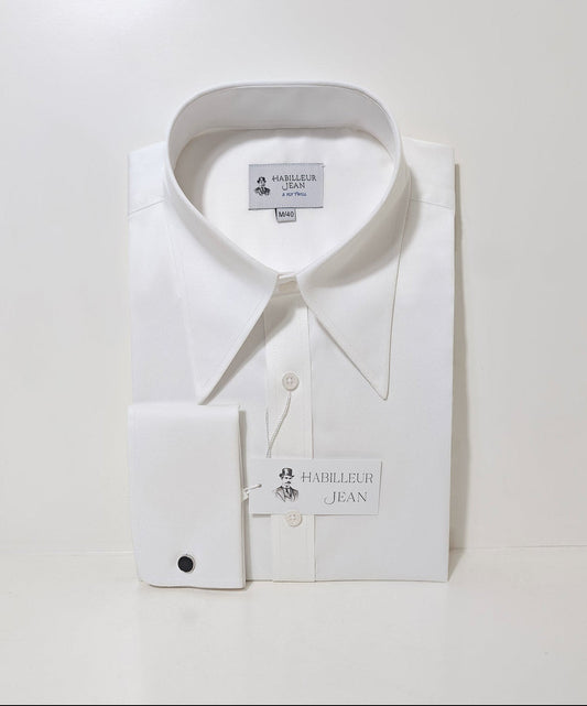 White Point Collar Shirt | 2-Ply Cotton Twill | French Cuff