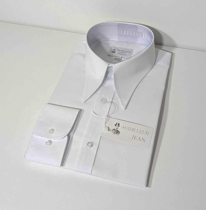 Cotton blend point collar shirt