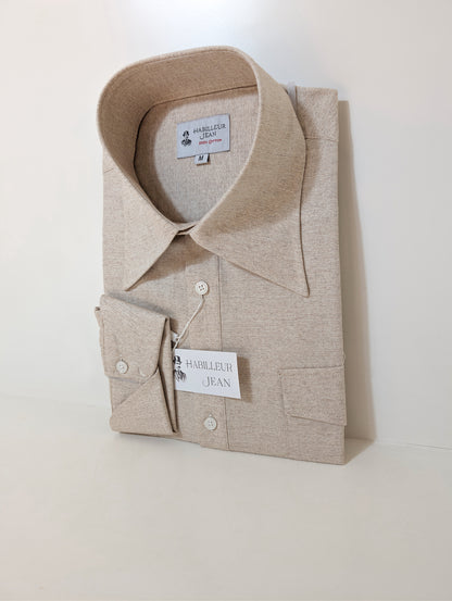 Chemise Popover en chevron beige