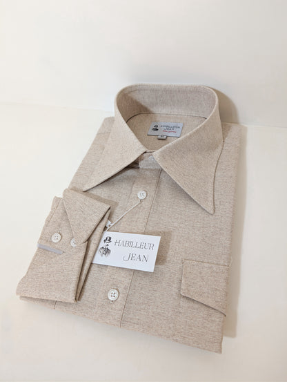 Chemise Popover en chevron beige