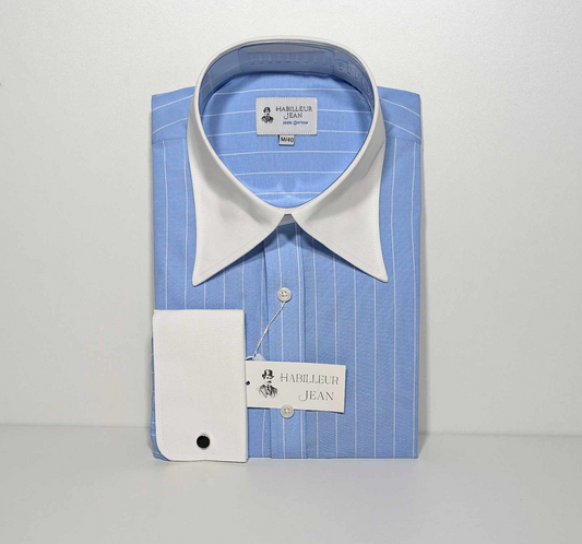 Chemise Winchester col français à rayures Bleues