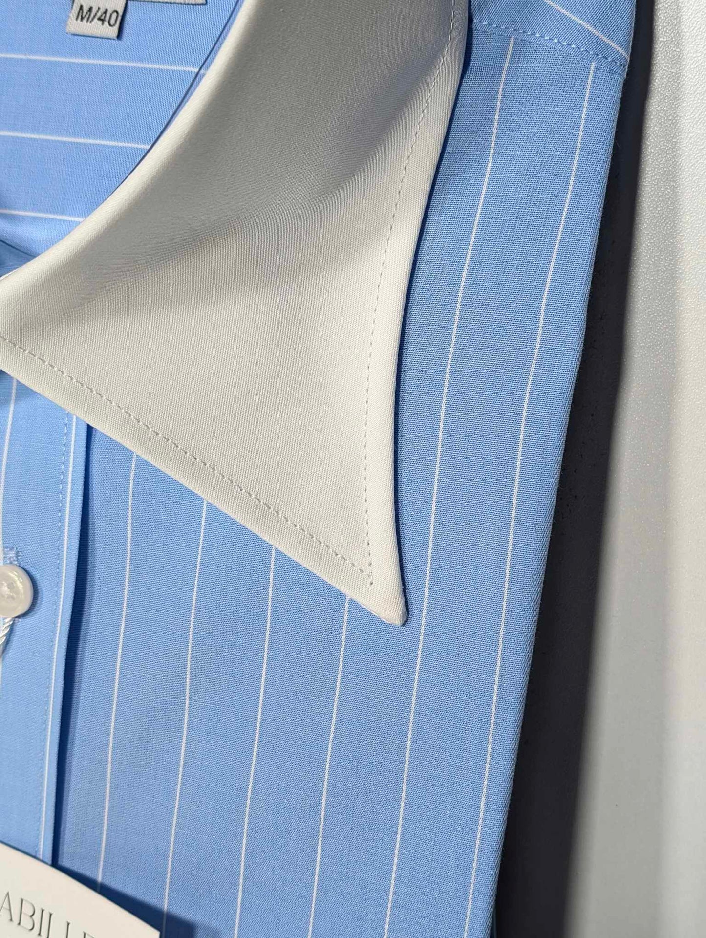 Winchester-Hemd mit französischem Kragen und blauen Streifen