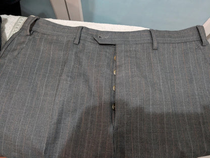 Furious gray wool pinstripe suit