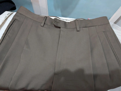 Classique costume croisé kaki gris en laine