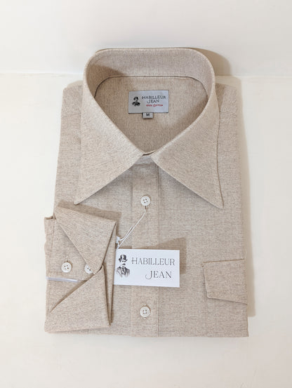 Chemise Popover en chevron beige