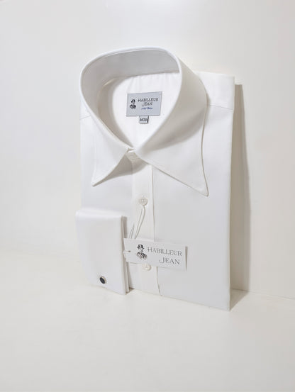 White French Collar Shirt | 100% 2-Ply Cotton Twill