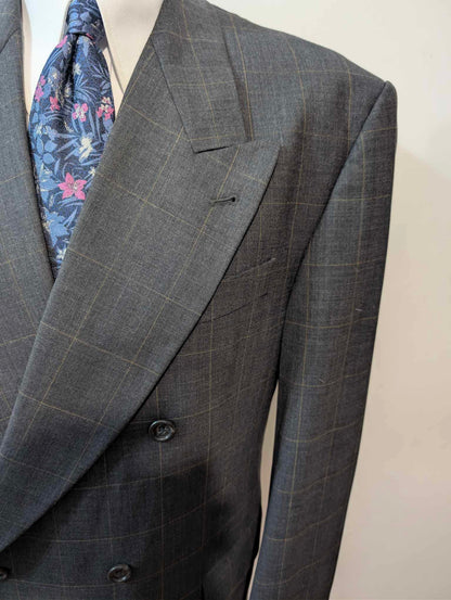 Majestic Checkered Double-Breasted Wool Suit