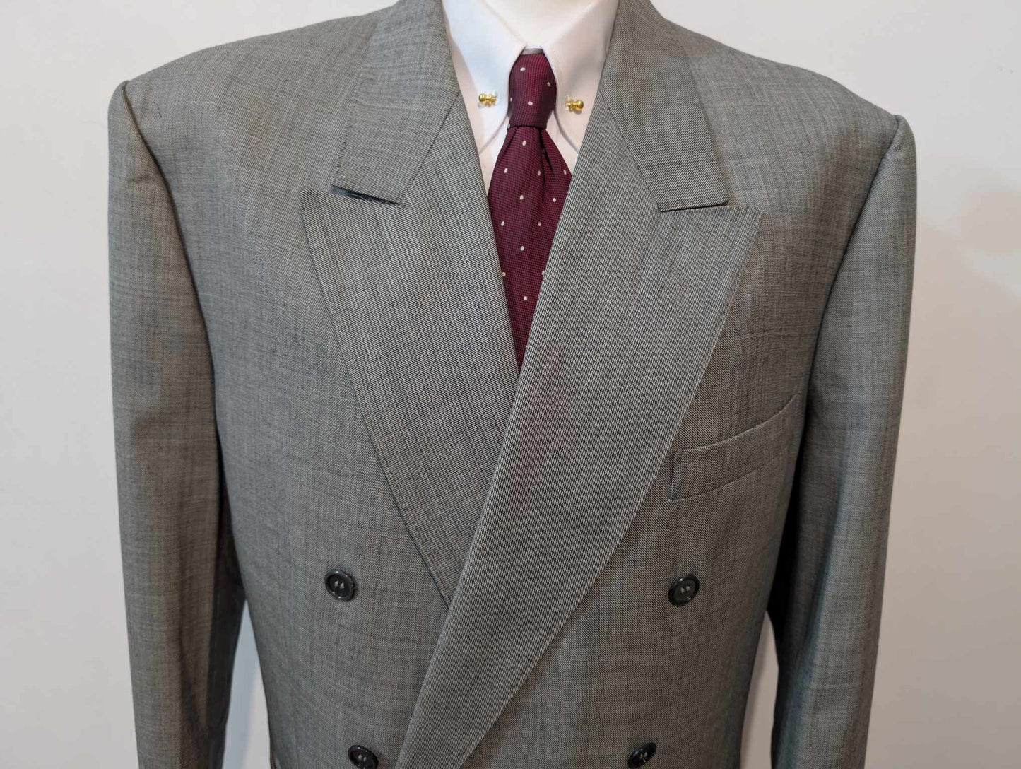 Magnifique costume croisé gris anthracite en laine