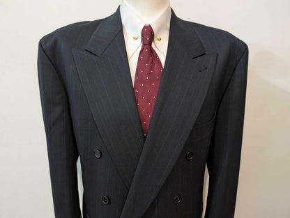 Fabuleux costume croisé pinstripe en laine