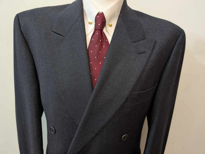 Sublime costume croisé bleu marine en laine