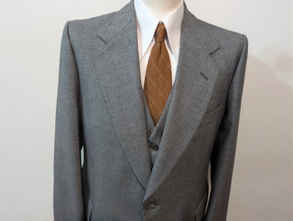 Élégant costume 3 pièces gris en laine