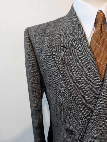 Superbe costume croisé gris en flanelle