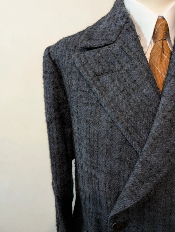 Wunderschöner marineblauer Tweedmantel