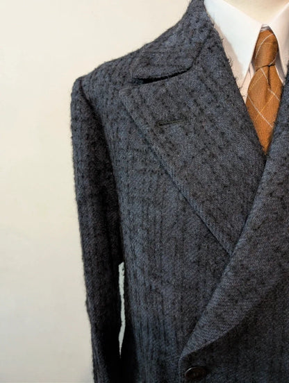 Wunderschöner marineblauer Tweedmantel