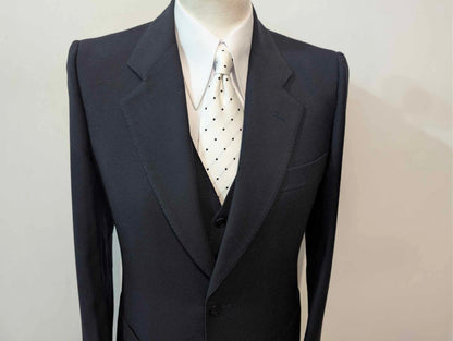 Wunderschöner dreiteiliger marineblauer Wollanzug