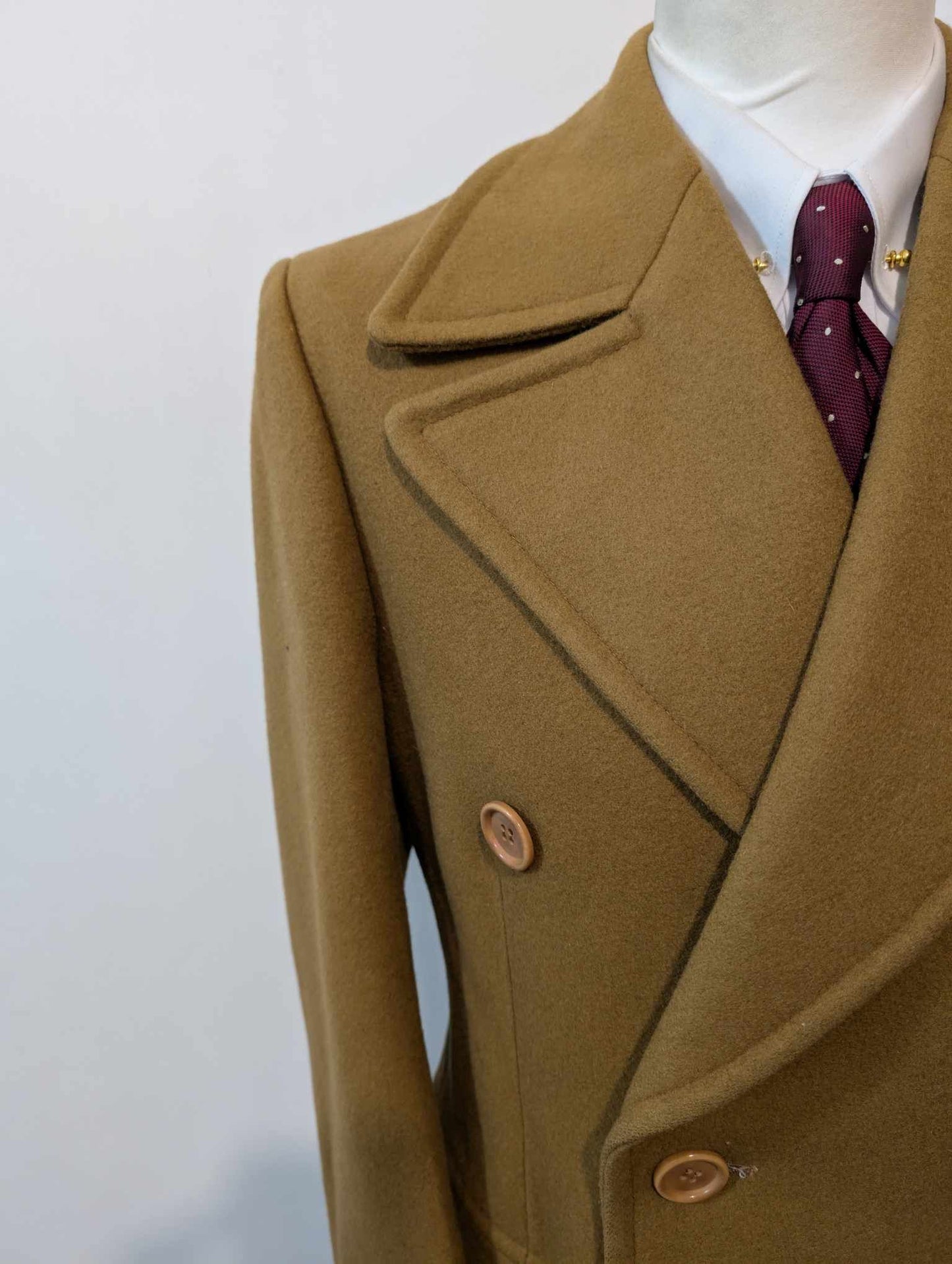 Sublime manteau croisé camel en laine