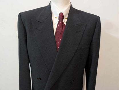 Classic gray wool double-breasted suit