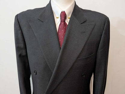 Formidable costume croisé pinstripe en laine