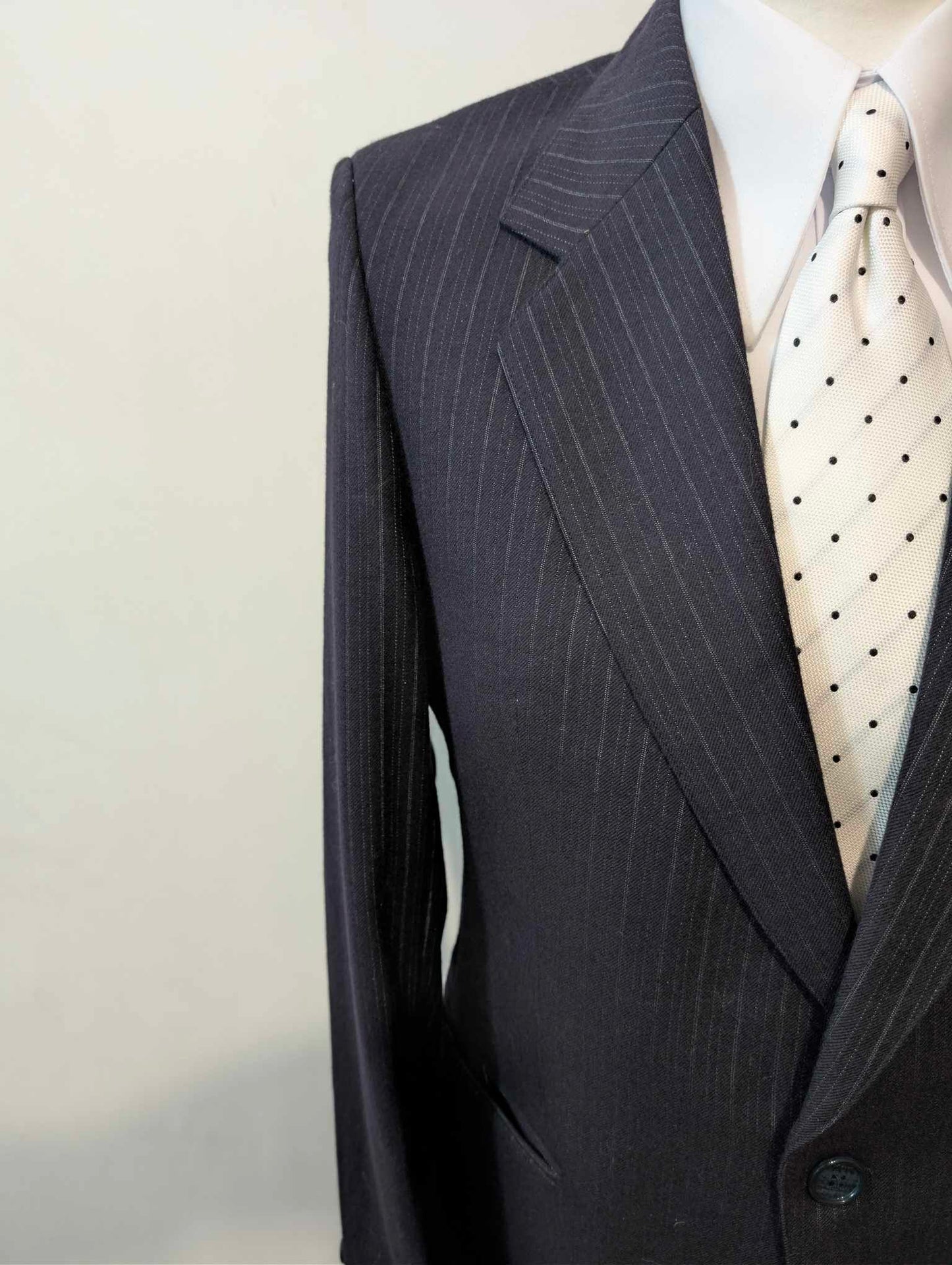 excellent costume pinstripe en flannel de laine