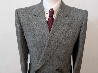 Ancien costume croisé bespoke en flanelle