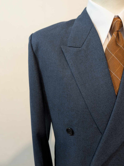 Superbe costume croisé bleu marine en laine