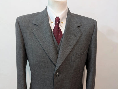 Classique costume 3 pieces gris en laine