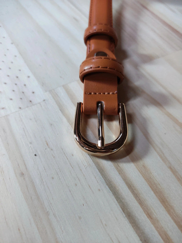 Brown/orange leather belt