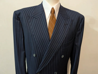 Extraordinaire costume croisé pinstripe en laine