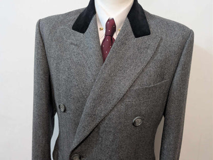 Impressionnant manteau croisé Chesterfield en laine