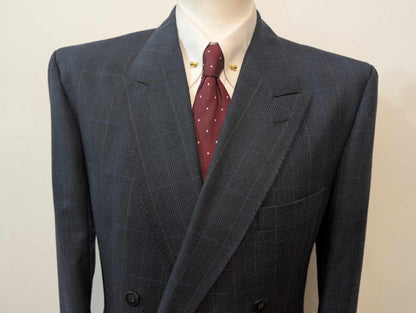 Magnifique costume croisé bleu a carreau