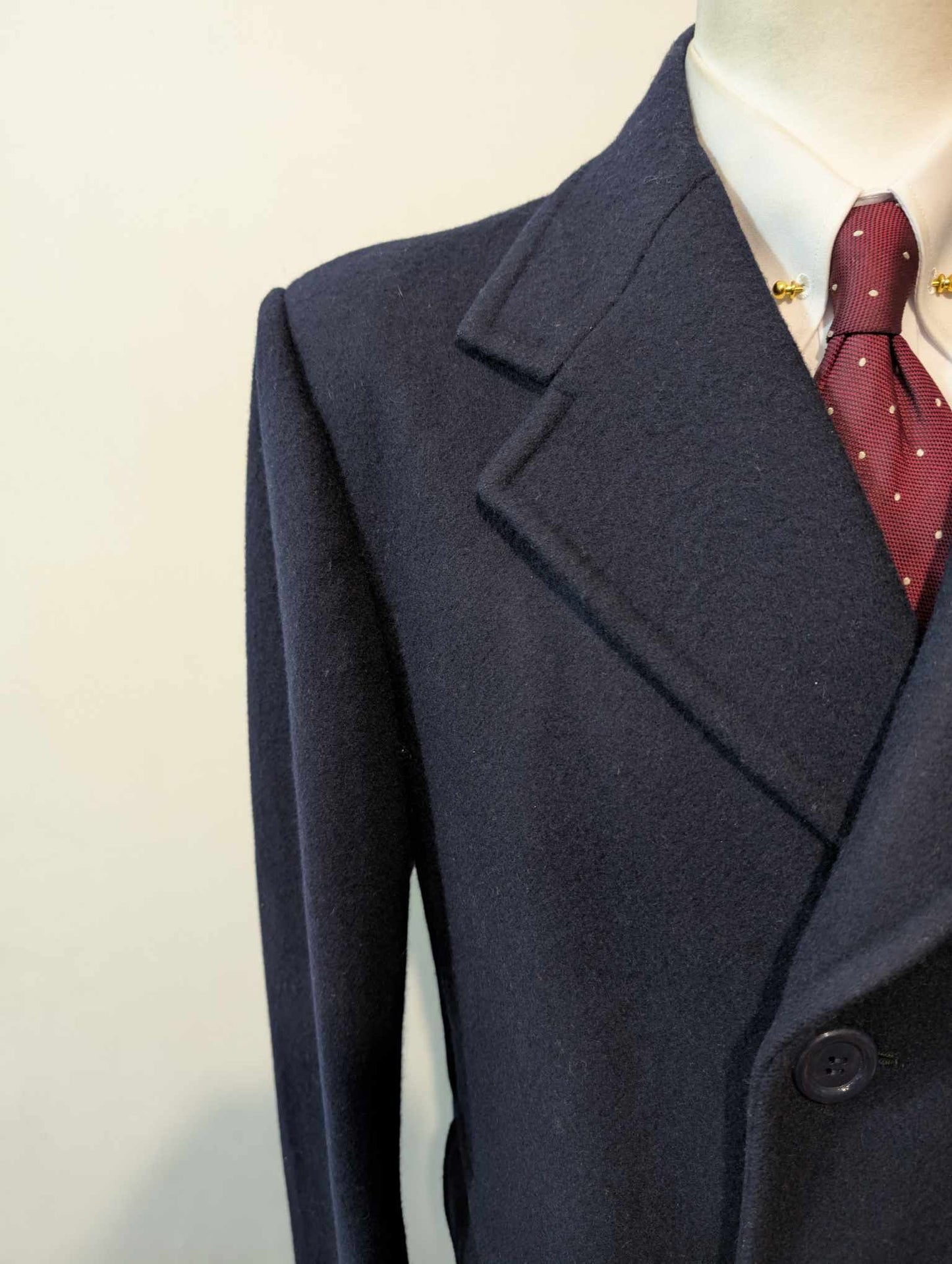 Classique manteau droit bleu marine en laine