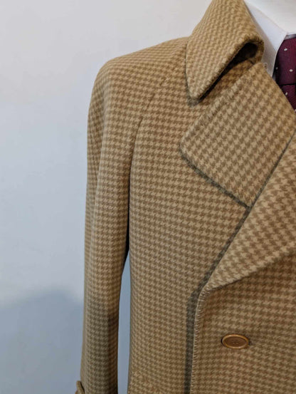 Adorable manteau camel en pied de poule