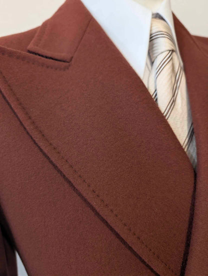 Veste croisé bordeaux en flanelle lourde