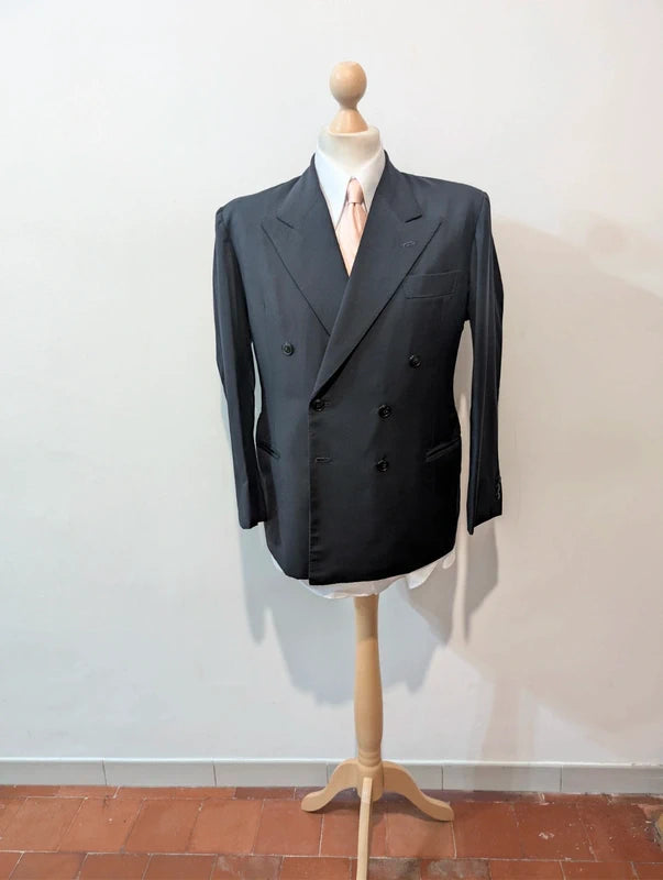 Bespoke navy pinstripe suit