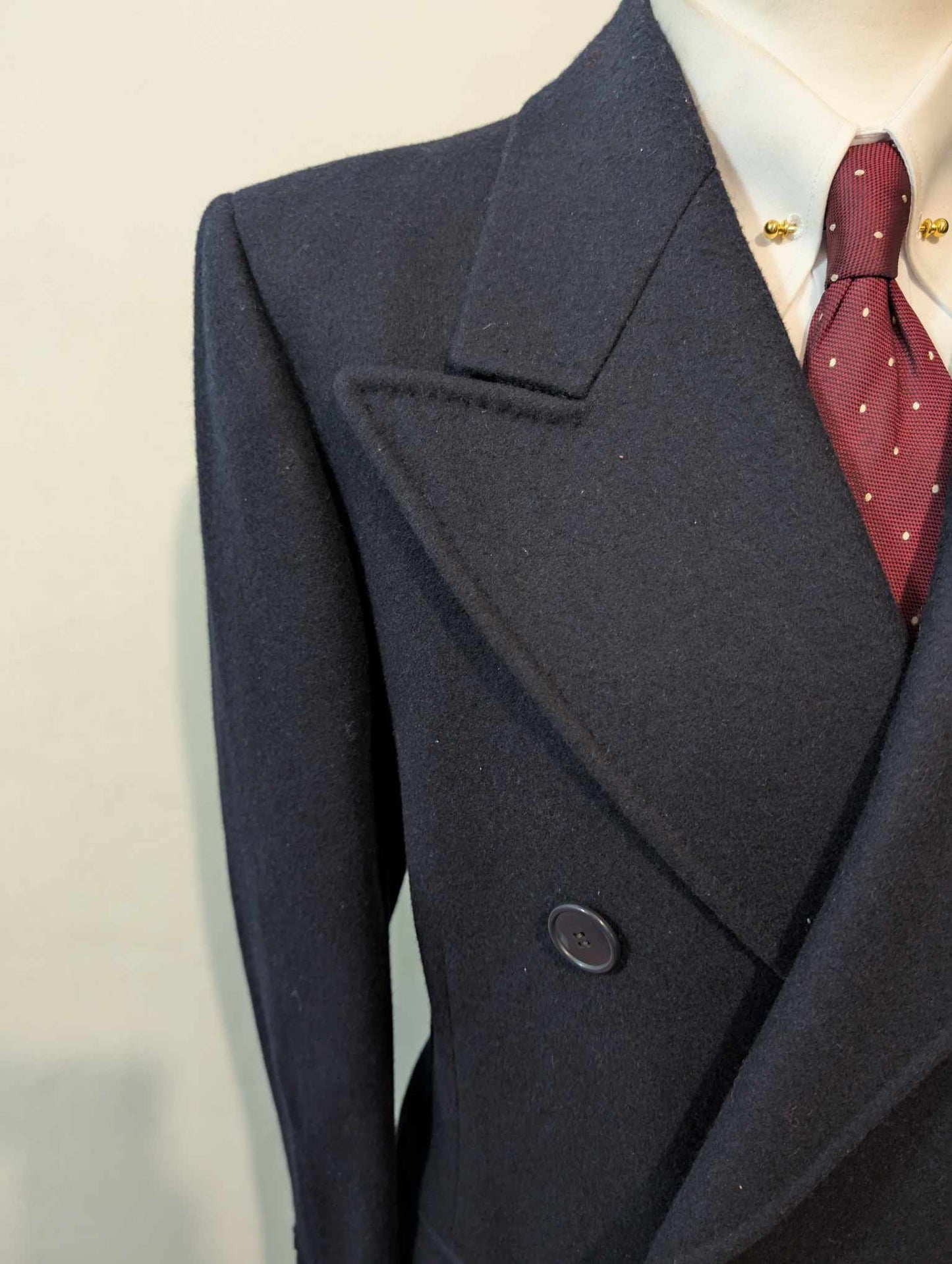Extraordinaire manteau croisé bleu marine