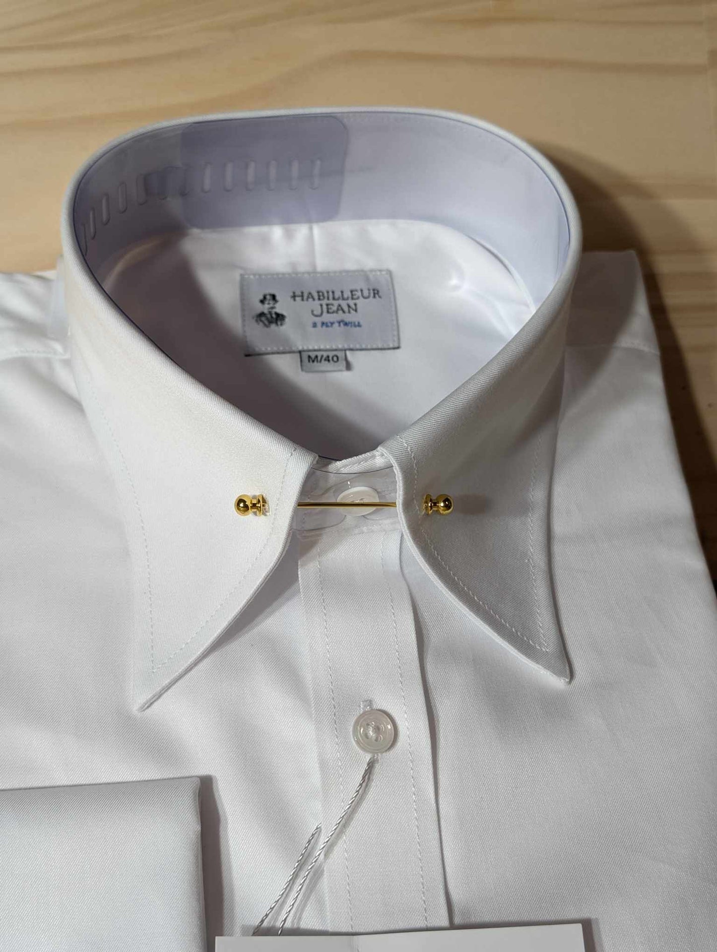 Double-twisted French collar shirt