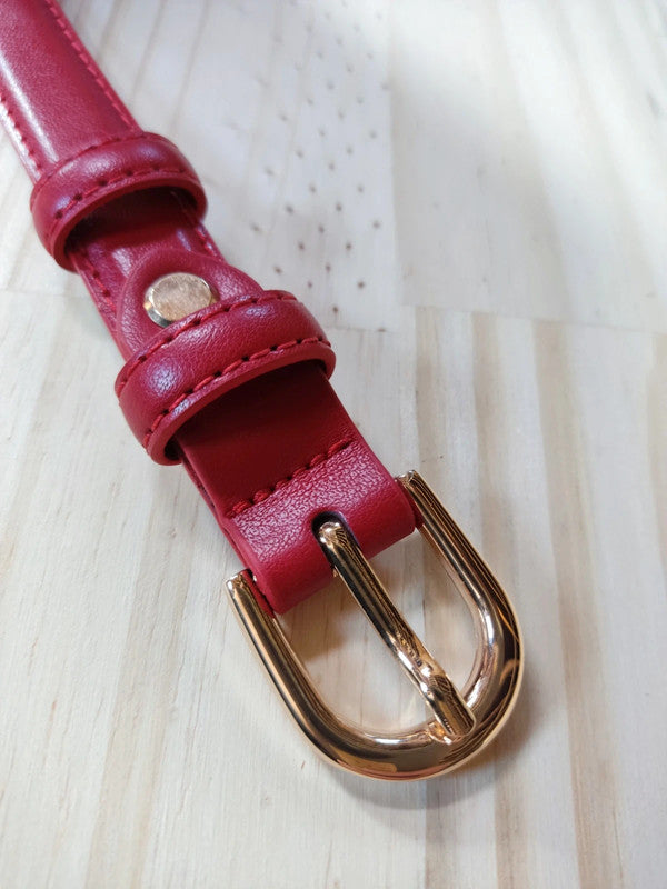 Red Leather Belt 1.9cm