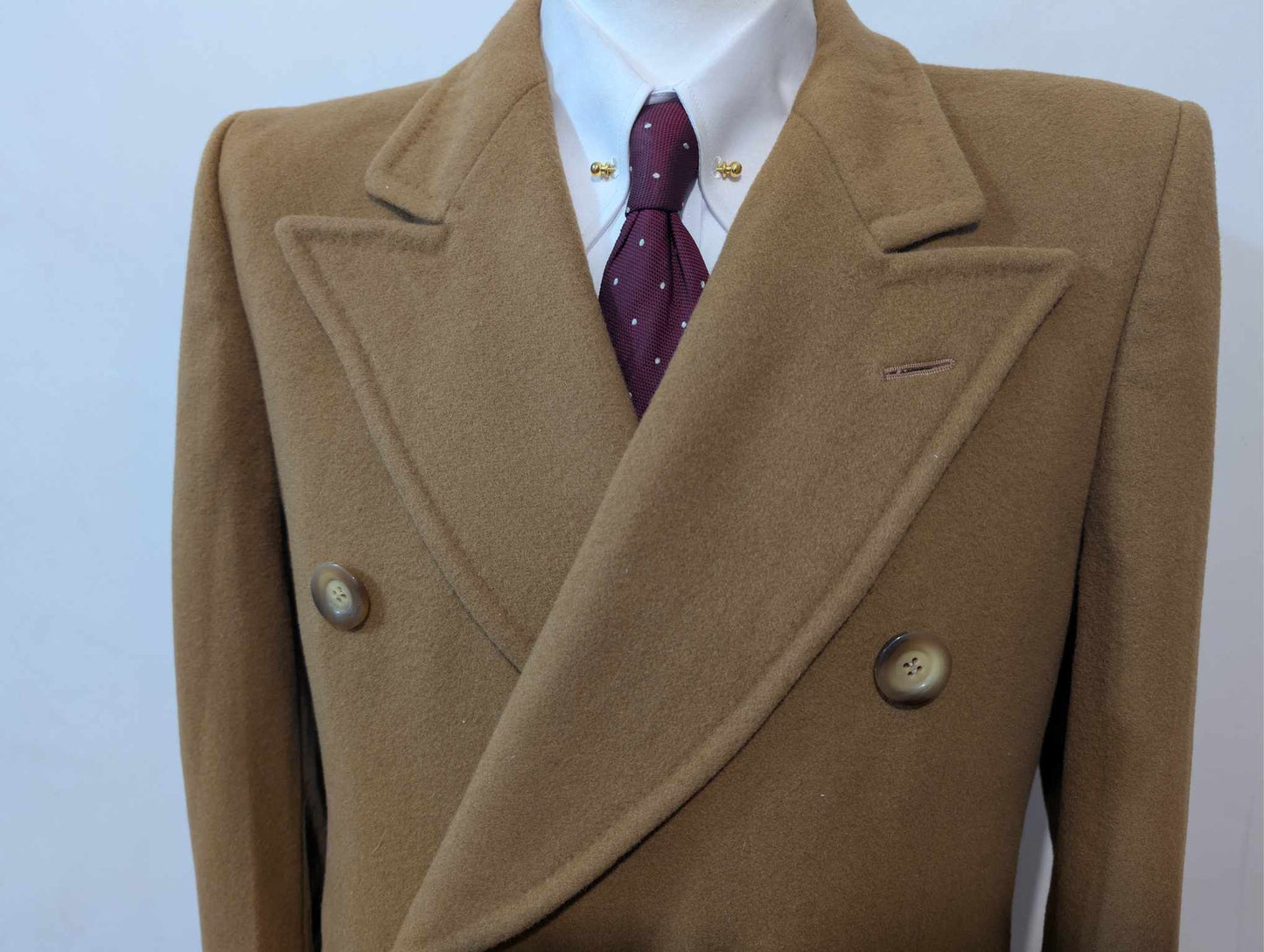 Lumineux manteau camel croisé en laine