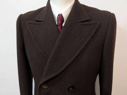 Sublime manteau croisé marron en laine