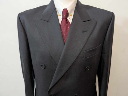 Incroyable costume croisé de couleurs gris anthracite en laine