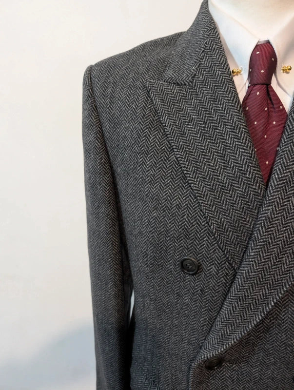 Magnifique manteau croisé en tweed