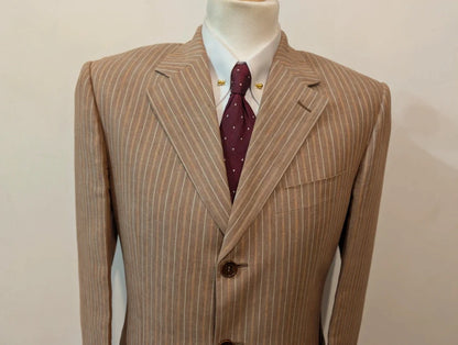 Chouet costume beige marron en lin