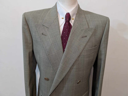 Magnifique costume croisé à carreaux en laine