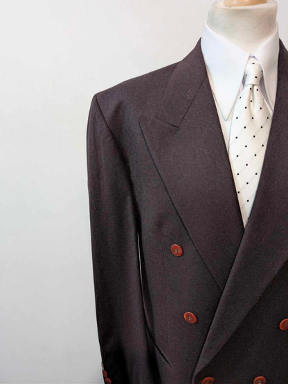 Außergewöhnlicher, zweireihiger, violetter Anzug aus schwerem Flanell