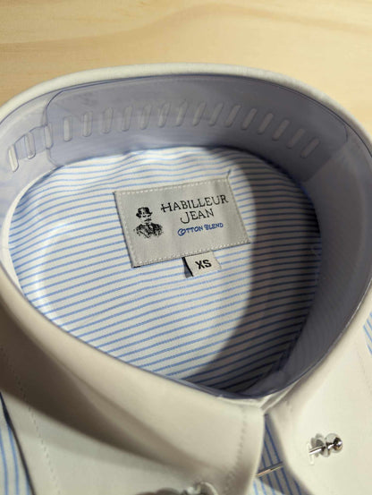 Cotton blend pin-point collar shirt