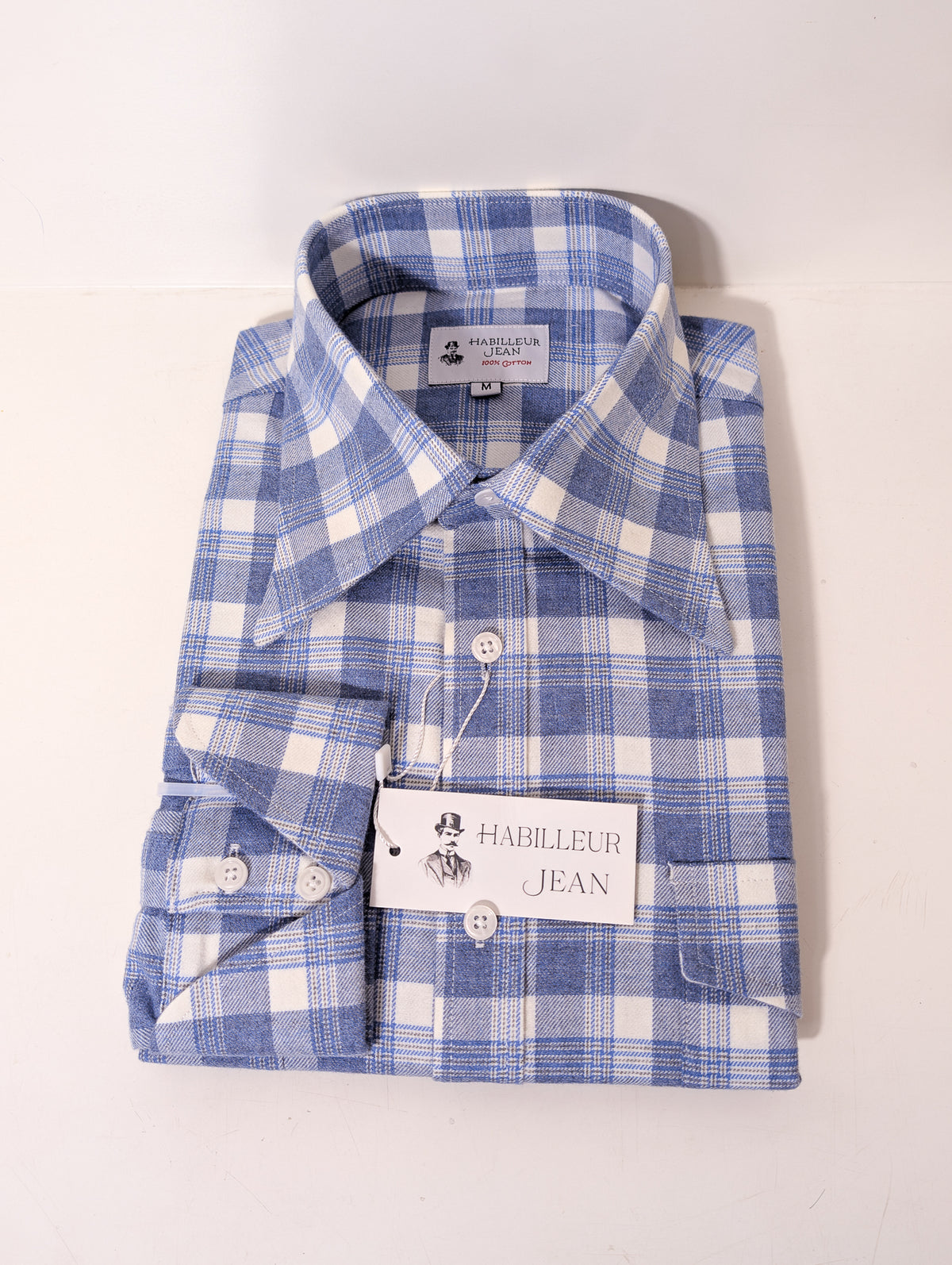 Chemise en flanelle à carreaux bleus