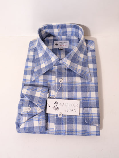Chemise en flanelle à carreaux bleus