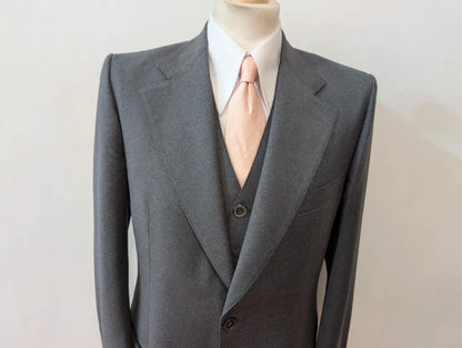 Magnificent gray flannel 3-piece suit